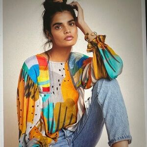 Colorful Abstract Women's Blouse